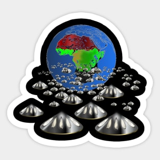 Juneteenth Back to Africa UFO fleet Sticker